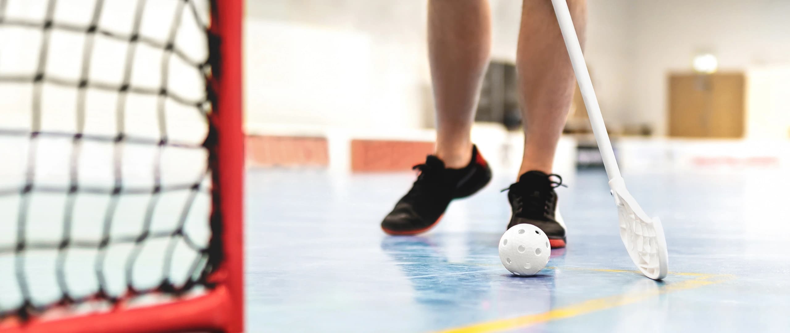 Ball Hockey players in action